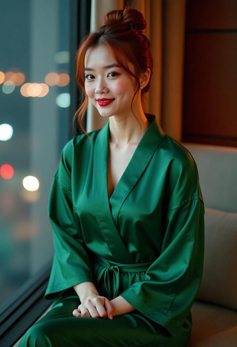 酒店客房直播中的窗边景色